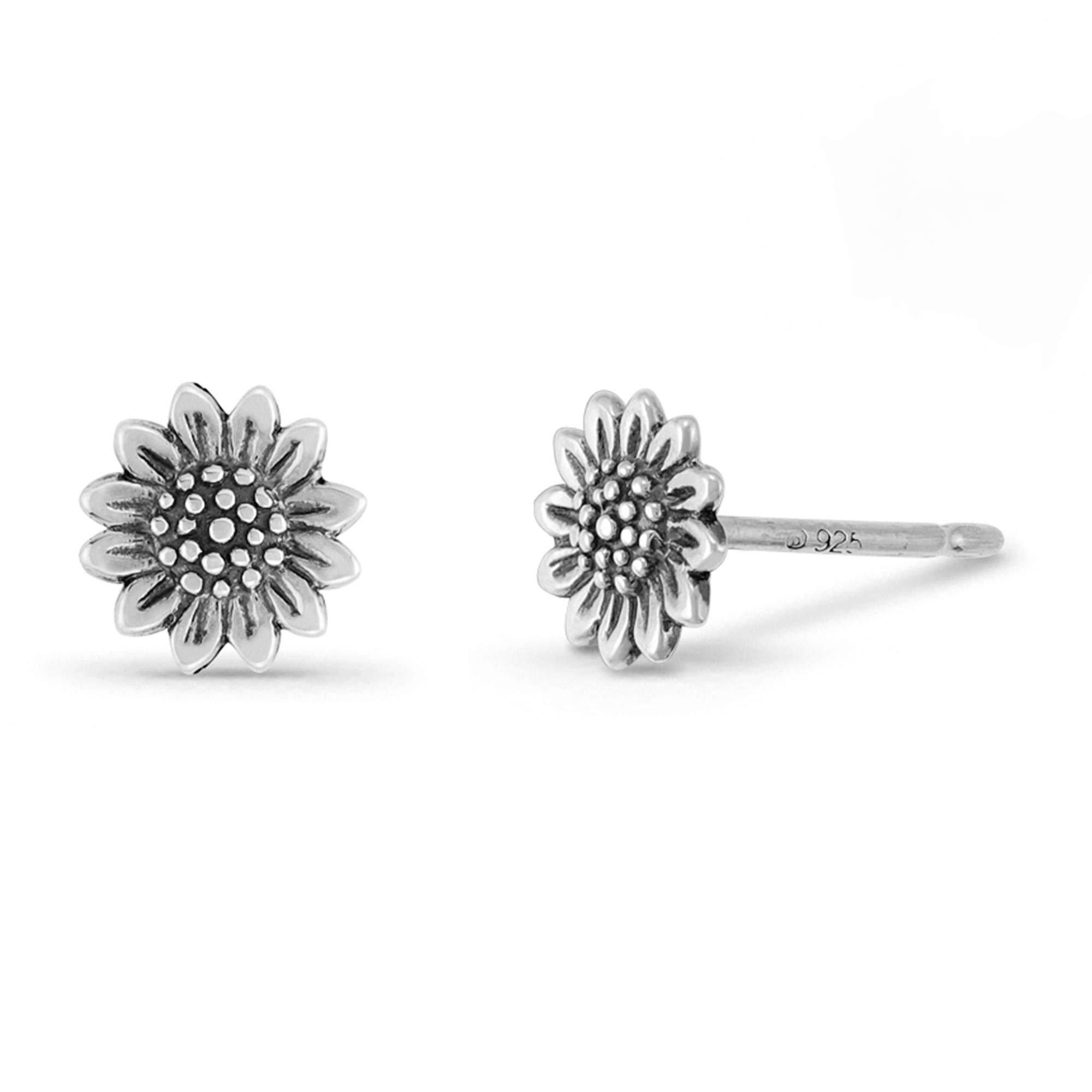 Boma Jewelry Sterling Silver Sunflower Stud Earrings