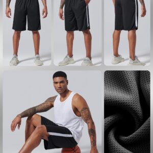 5 Pack Men's Quick Dry Athletic Shorts with Pockets Elastic Waist Activewear for Workout Gym Basketball (Set 3, XX- Large)