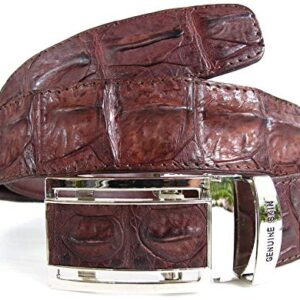 Julie Genuine Real Backbone Crocodile Skin Leather Men's Brown Belt 48"