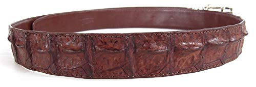 Julie Genuine Real Backbone Crocodile Skin Leather Men's Brown Belt 48"