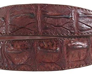 Julie Genuine Real Backbone Crocodile Skin Leather Men's Brown Belt 48"