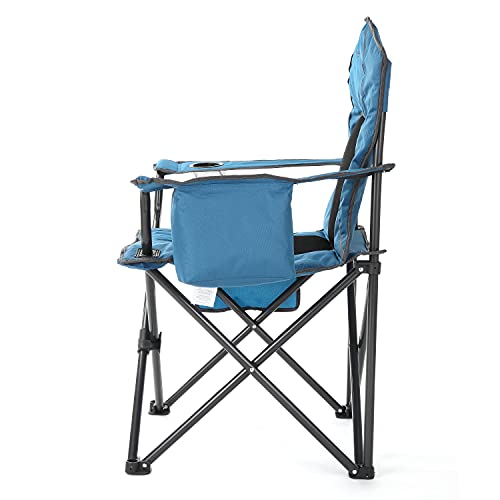 ARROWHEAD OUTDOOR Portable Folding Camping Quad Chair w/ 4-Can Cooler, Cup-Holder, Heavy-Duty Carrying Bag, Padded Armrests, Supports up to 330lbs