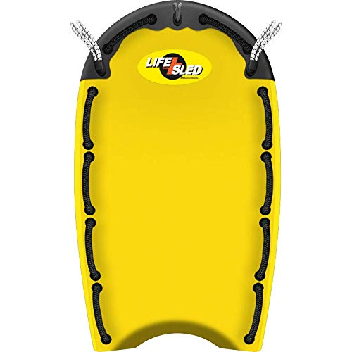 LS1 LifeSled 1.0 Water Rescue Sled for Extreme Extraction Conditions, Professional Emergency Water Extraction Board Used w/Jet Ski by Lifeguards, Fire & Rescue (Yellow)