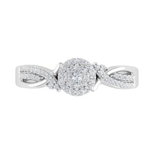 1/4 Carat Round Diamond Engagement Ring in 10K White Gold (Ring Size 7)