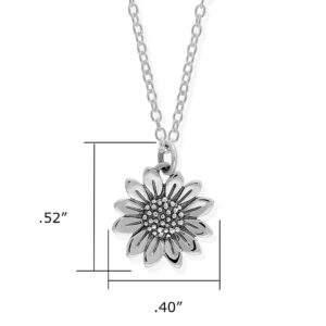 Boma Jewelry Sterling Silver Sunflower Pendant Necklace, 18 Inches