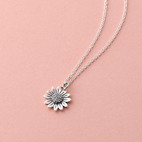 Boma Jewelry Sterling Silver Sunflower Pendant Necklace, 18 Inches