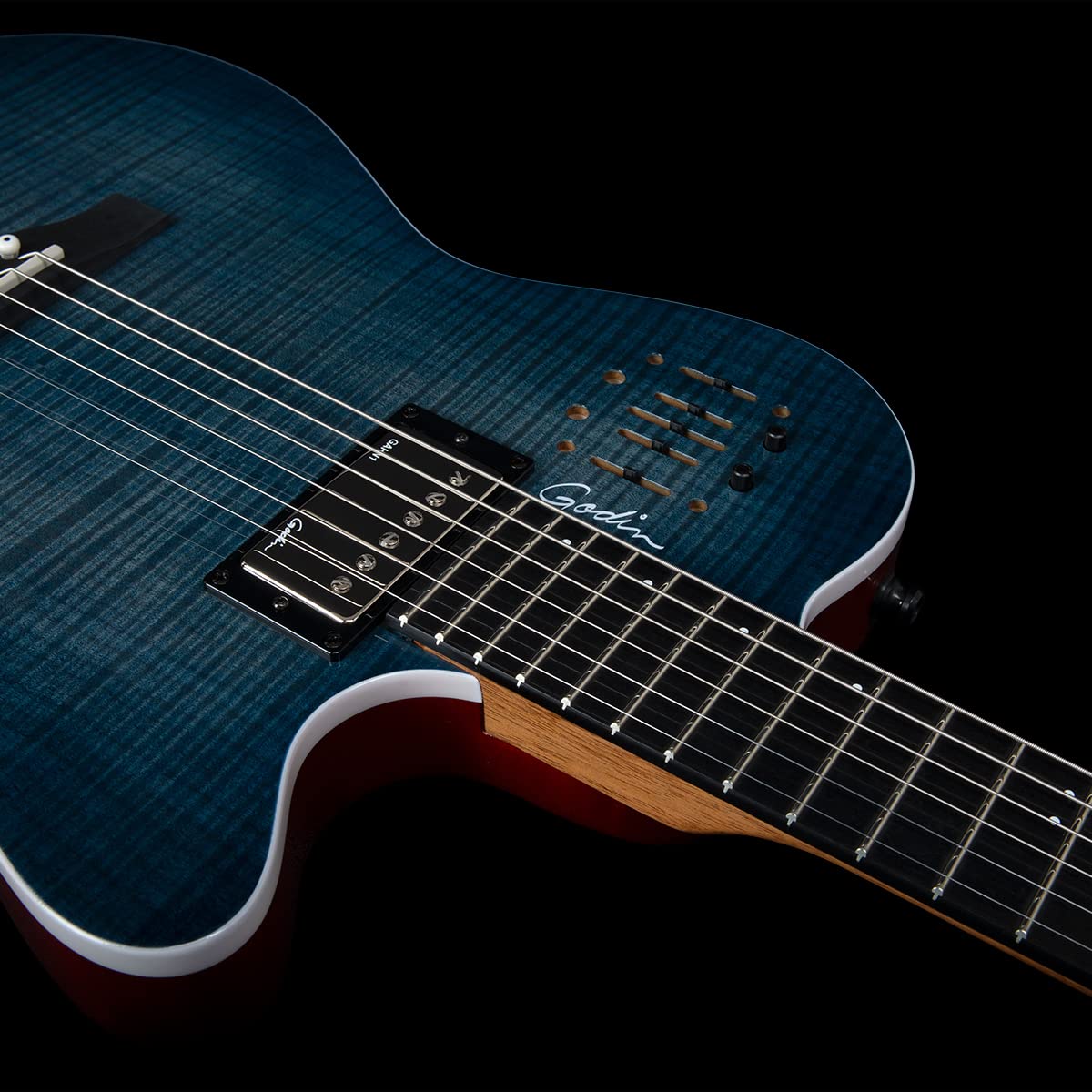 Godin A6 Ultra - Denim Blue Flame