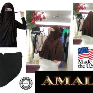 AMAL Niqab Muslim Nikab Women Burka Overhead Jilbab Long Hijab Abaya Khimar (Black)