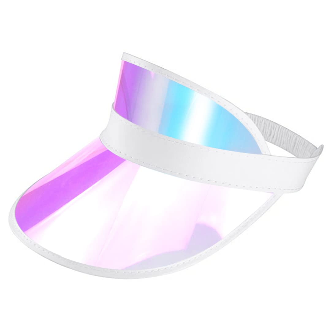 Surkat Plastics Clear Translucent Sun Visor Hat Golf Beach Tennis Poker Sun Visors Caps UV Protection Colorful Headband Sun Shade Hat