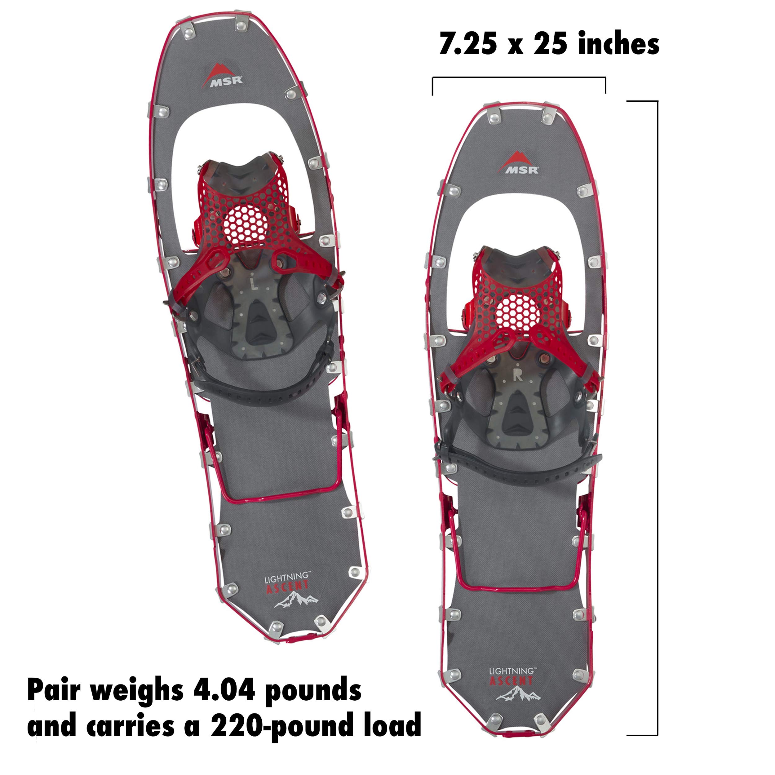 MSR Lightning Ascent Women's Backcountry & Mountaineering Snowshoes with Paragon Bindings, 25 Inch Pair, Raspberry