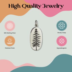 FashionJunkie4Life Pine Tree Necklace | 18” Sterling Silver Necklace with Sterling Silver Pine Tree Charm | Sterling Silver Jewelry for Men & Women