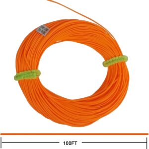 Aventik Floating/Sinking Shooting Line Running Line Fly Fishing Line 100ft with Front Loop 15LB/20LB/30LB (Orange Float 30LB)