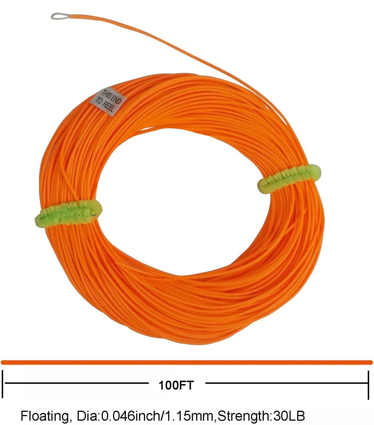 Aventik Floating/Sinking Shooting Line Running Line Fly Fishing Line 100ft with Front Loop 15LB/20LB/30LB (Orange Float 30LB)