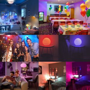 E12 LED Light Bulbs 5W,40W Equivalent, Small Base B11 Candelabra Light Bulbs, Set of 6 LED Color Changing Light Bulbs, Dimmable Color Candle Bulb with Remote Control RGB Cool White 5700K