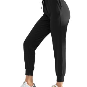 AJISAI Women's Joggers Pants Drawstring Running Sweatpants with Pockets Lounge Wear Black S