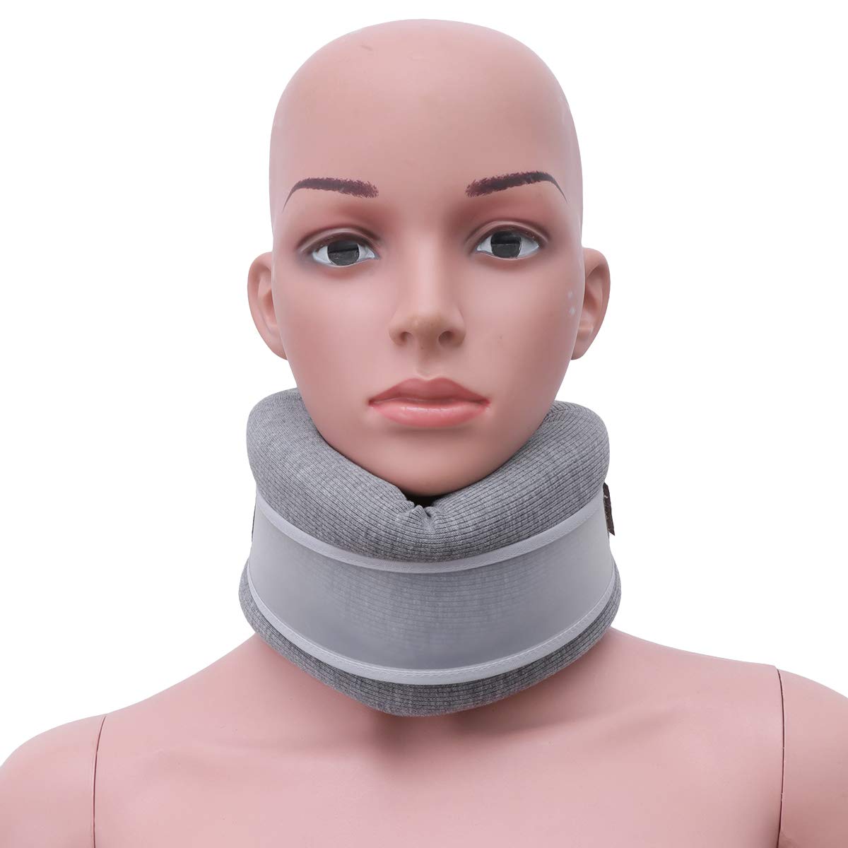 Heallily Cervical Gear Neck Support Brace Cervical Collar for Stiff Neck Pain Relief Injury Recovery Gray 1pc