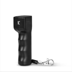 plegium standard pepper spray (black) – maximum strength, 10 ft range, 4-yr battery (no charging needed)