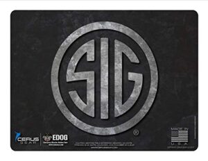 edog sig logo gun cleaning mat - schematic (exploded view) diagram compatible with sig sauer logo series pistol 3 mm padded pad protect your firearm magazines bench surfaces gun oil solvent resistant