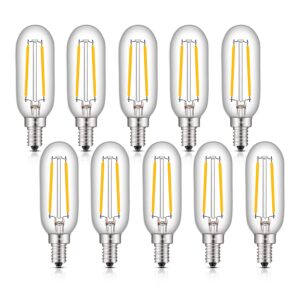 crlight led candelabra bulb 25w equivalent 250 lm, 3000k soft white 2w led chandelier light bulbs, e12 vintage edison t25(t8) tiny tubular bulbs, non-dimmable version, 10 pack