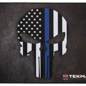 TekMat Thin Blue Line Punisher Police Support Ultra Premium Gun Cleaning Mat, Black, 15" x 20"