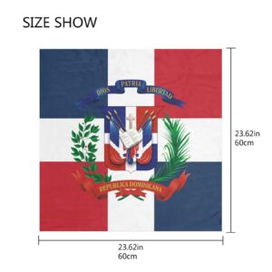 Women's Fashion Silk Scarf Dominican Republic Flag Square Satin Headscarf Neck Scarf Head Hair Wraps