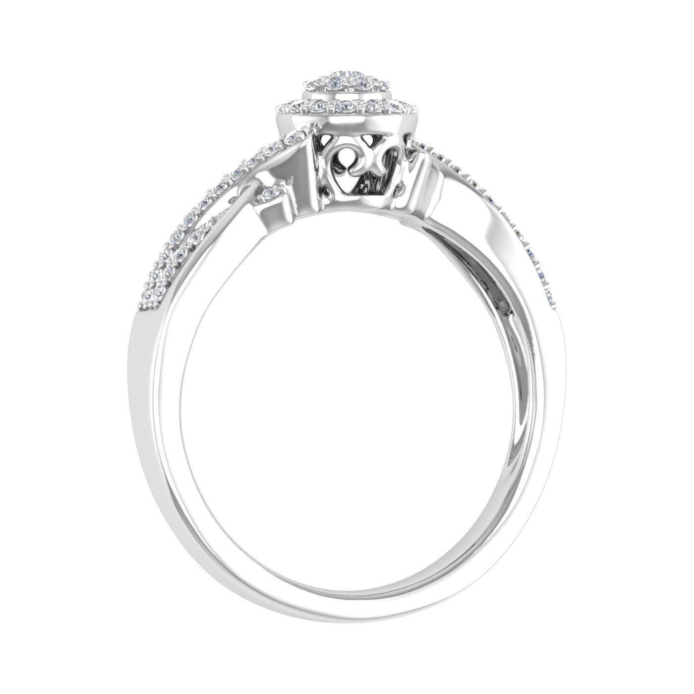 1/4 Carat Round Diamond Engagement Ring in 10K White Gold (Ring Size 6)