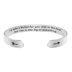 joycuff funny gift for best friend bff cuff engraved bangle inspirational mantra bracelet personalized birthday jewelry