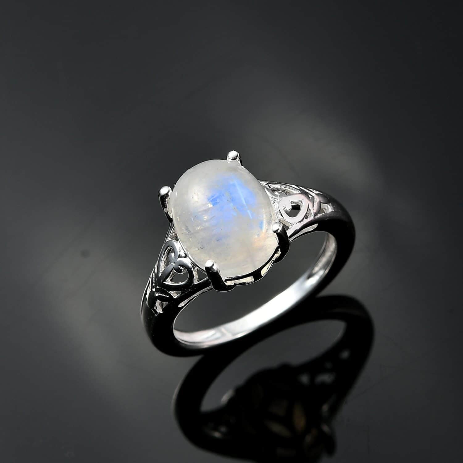 SHOP LC Rainbow Moonstone Ring 925 Sterling Silver Genuine Jewelry Gifts for Women Size 10 Birthday Gifts