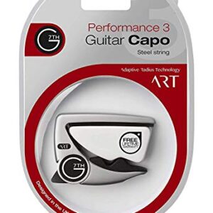 G7th Performance 3 ART Capo - 6 String, Silver - Bundled with Dunlop Pick Pack