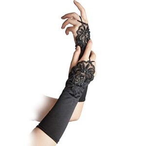 SATINIOR 3 Pairs Women Gothic Gloves Black Lace Fingerless Gloves Bridal Wedding Gloves Tea Party Decor Costume Accessories