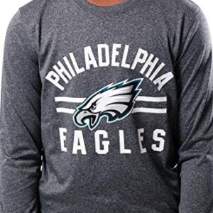 Ultra Game NFL Boys Super Soft Supreme Long Sleeve T-Shirt, Philadelphia Eagles, Heather Charcoal, 18-20