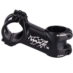 MTB Stem 31.8 Stem 70mm 25 Degree Wake Mountain Bike Stem Short Handlebar Stem for Most Bicycle, Road Bike, MTN, BMX, Fixie Gear, Cycling (Aluminum Alloy, Black)