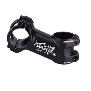 MTB Stem 31.8 Stem 70mm 25 Degree Wake Mountain Bike Stem Short Handlebar Stem for Most Bicycle, Road Bike, MTN, BMX, Fixie Gear, Cycling (Aluminum Alloy, Black)