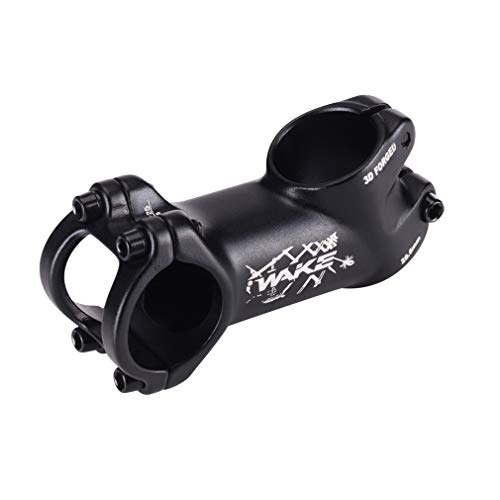 MTB Stem 31.8 Stem 70mm 25 Degree Wake Mountain Bike Stem Short Handlebar Stem for Most Bicycle, Road Bike, MTN, BMX, Fixie Gear, Cycling (Aluminum Alloy, Black)