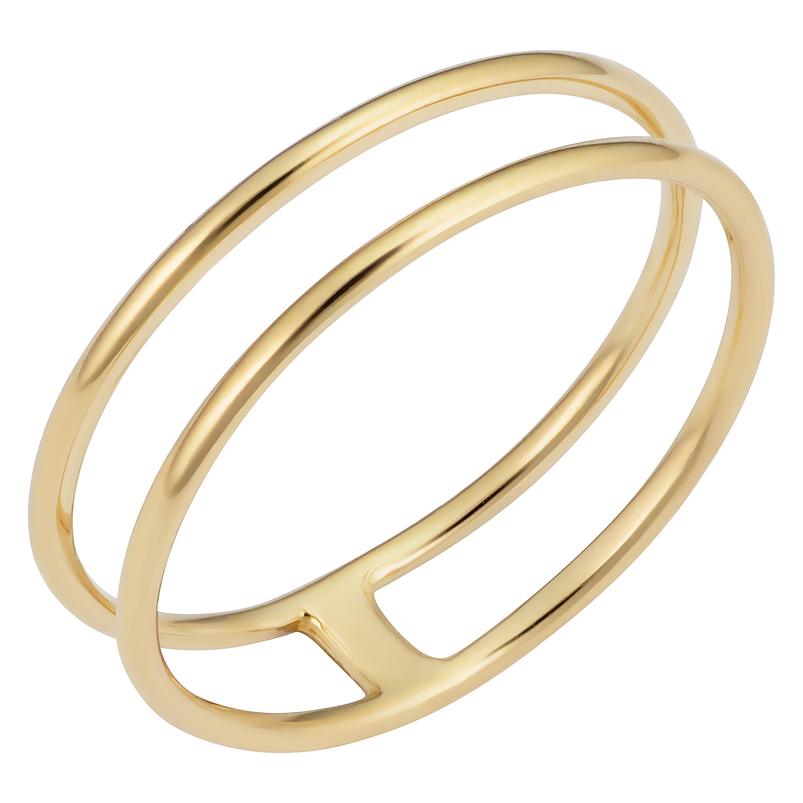 KoolJewelry 14k Yellow Gold 5.25mm Double Ring (size 7)