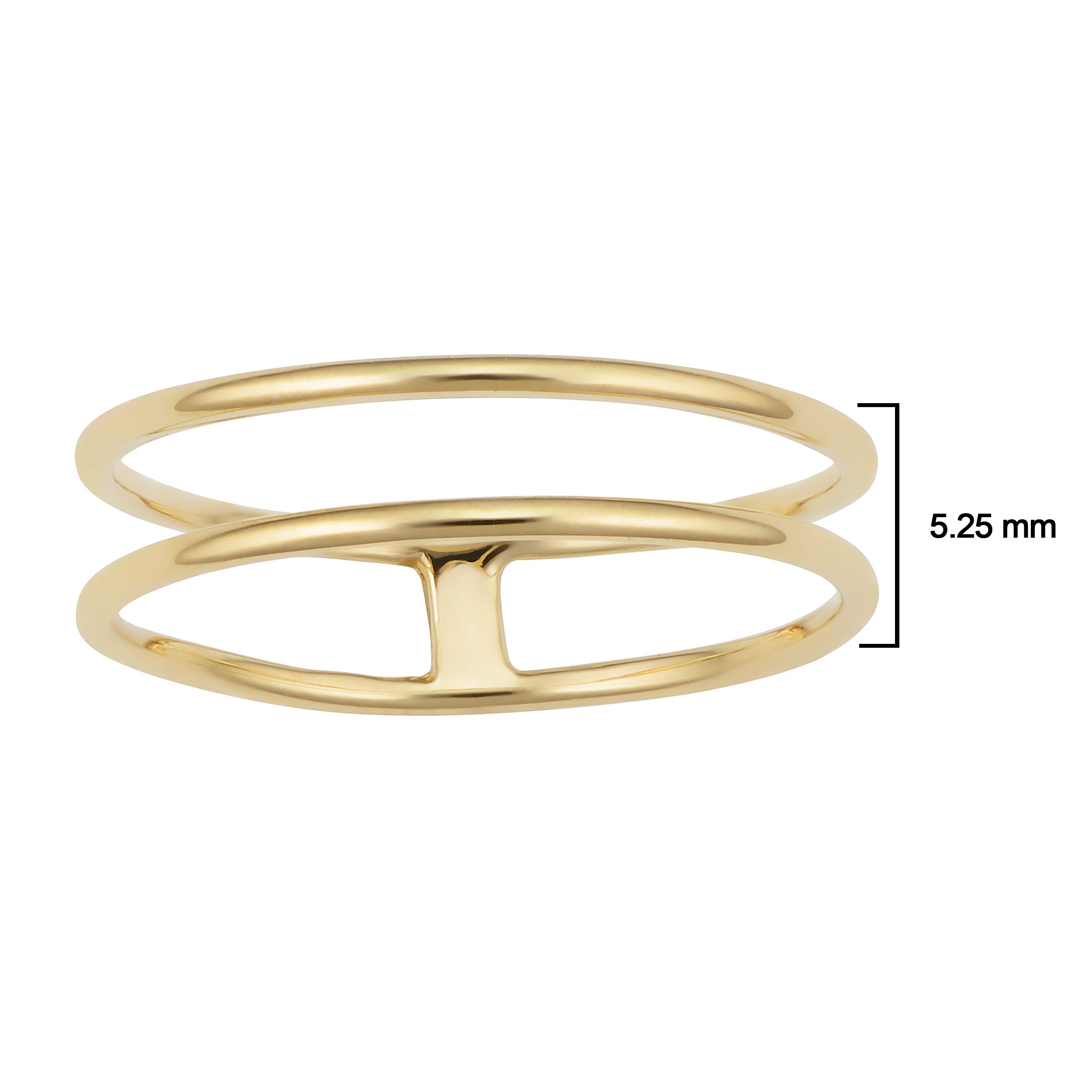 KoolJewelry 14k Yellow Gold 5.25mm Double Ring (size 7)