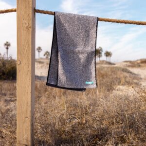 Facesoft Yoga Towel - Infused with Activated Charcoal to Detoxify and Sweat - Made with Eco-Friendly Aqua-Cotton Yarn - Biodegradable and Sustainable - All Ages