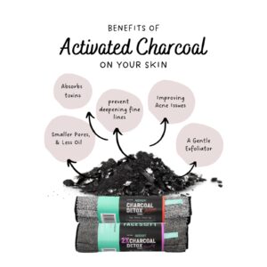 Facesoft Yoga Towel - Infused with Activated Charcoal to Detoxify and Sweat - Made with Eco-Friendly Aqua-Cotton Yarn - Biodegradable and Sustainable - All Ages