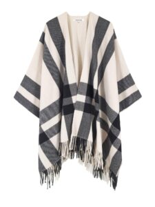 moss rose women's travel plaid shawl wrap open front poncho cape for fall winter holiday gift