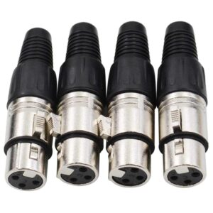 bnkenx 4pack xlr female plugs connectors xlr-f plug 3 pin female xlr cable connector microphone plug