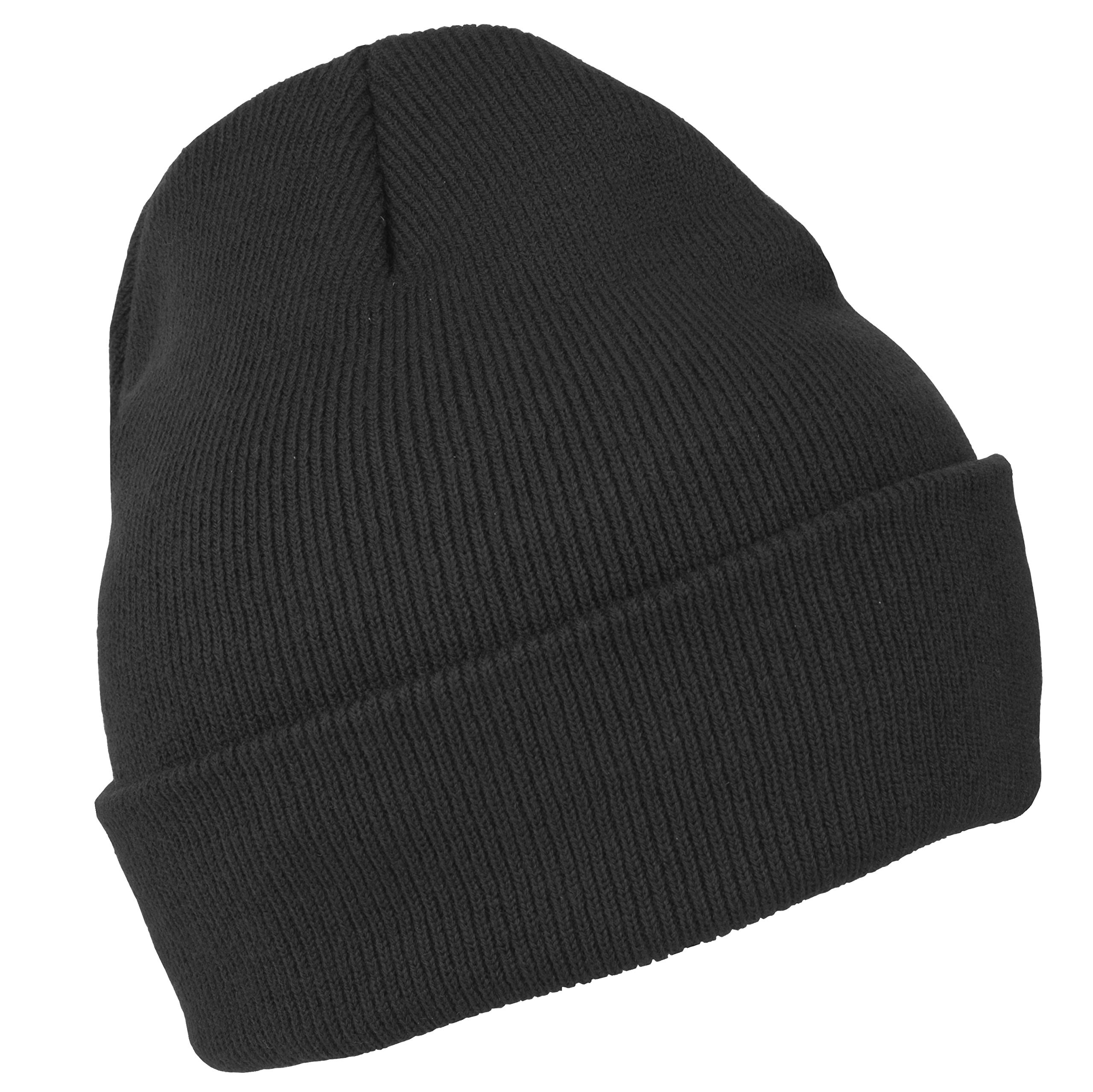 Gelante Unisex Beanie Cap Knitted Warm Solid Color 2040A-Black-3PC