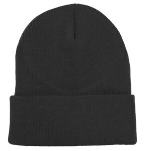 Gelante Unisex Beanie Cap Knitted Warm Solid Color 2040A-Black-3PC