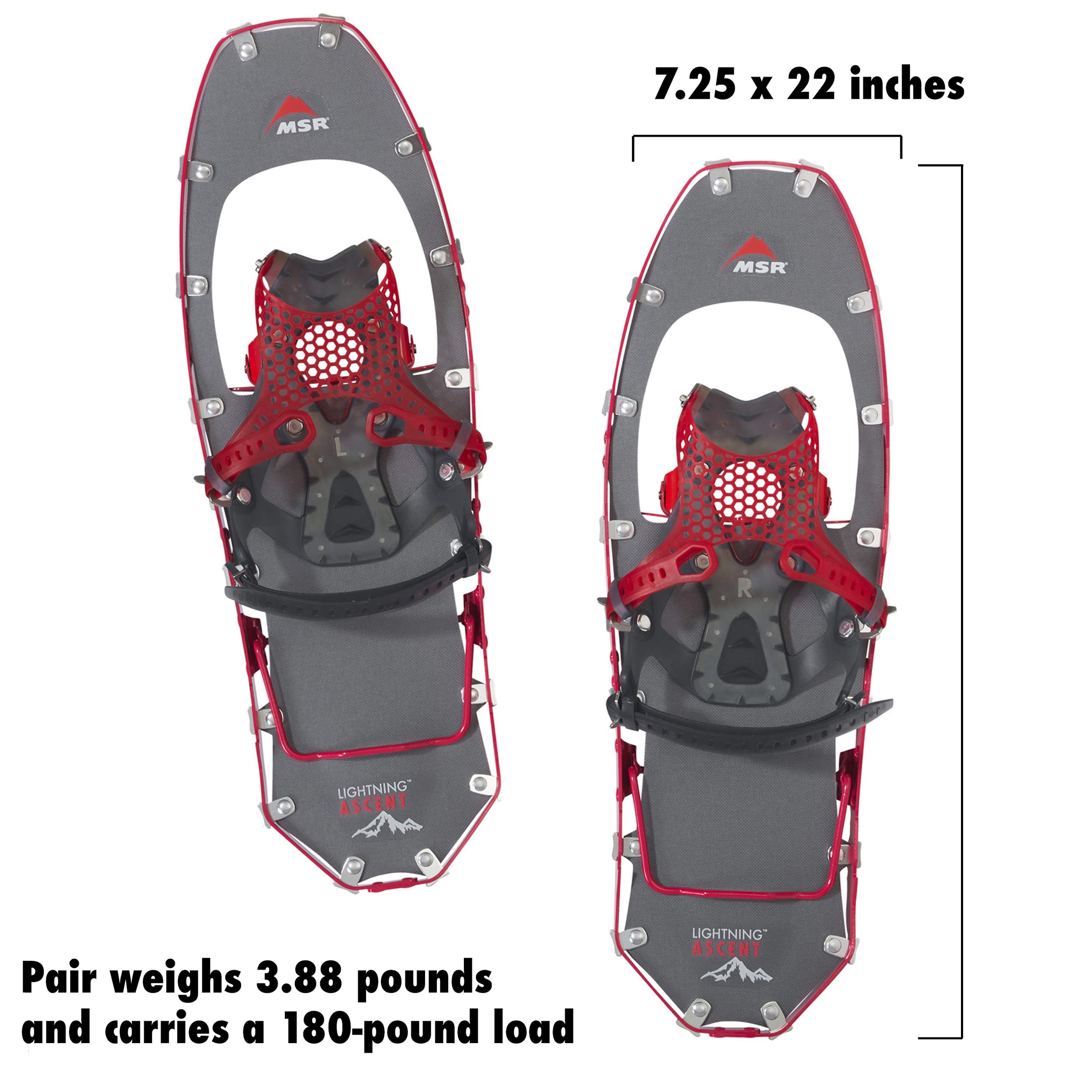 MSR Lightning Ascent Women's Backcountry & Mountaineering Snowshoes with Paragon Bindings, 22 Inch Pair, Gunmetal