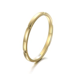 14k gold 1.5 mm band rings for women, solid gold engagement ring, anniversary jewelry gifts for wife, present for her (14k gold, 8)