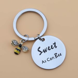 LQRI Bumble Bee Charm Keychain Honney Bee Birthday Gift Sweet As Can Bee Keychain Bee Jewelry Gift