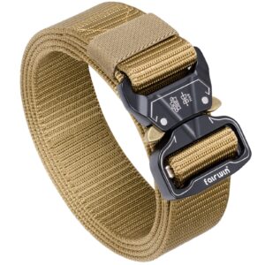 FAIRWIN 1.5 Tactical Belt Reinforced EDC Belts for Men Military Tactical Belts for Men with Heavy Duty Quick Release Buckle