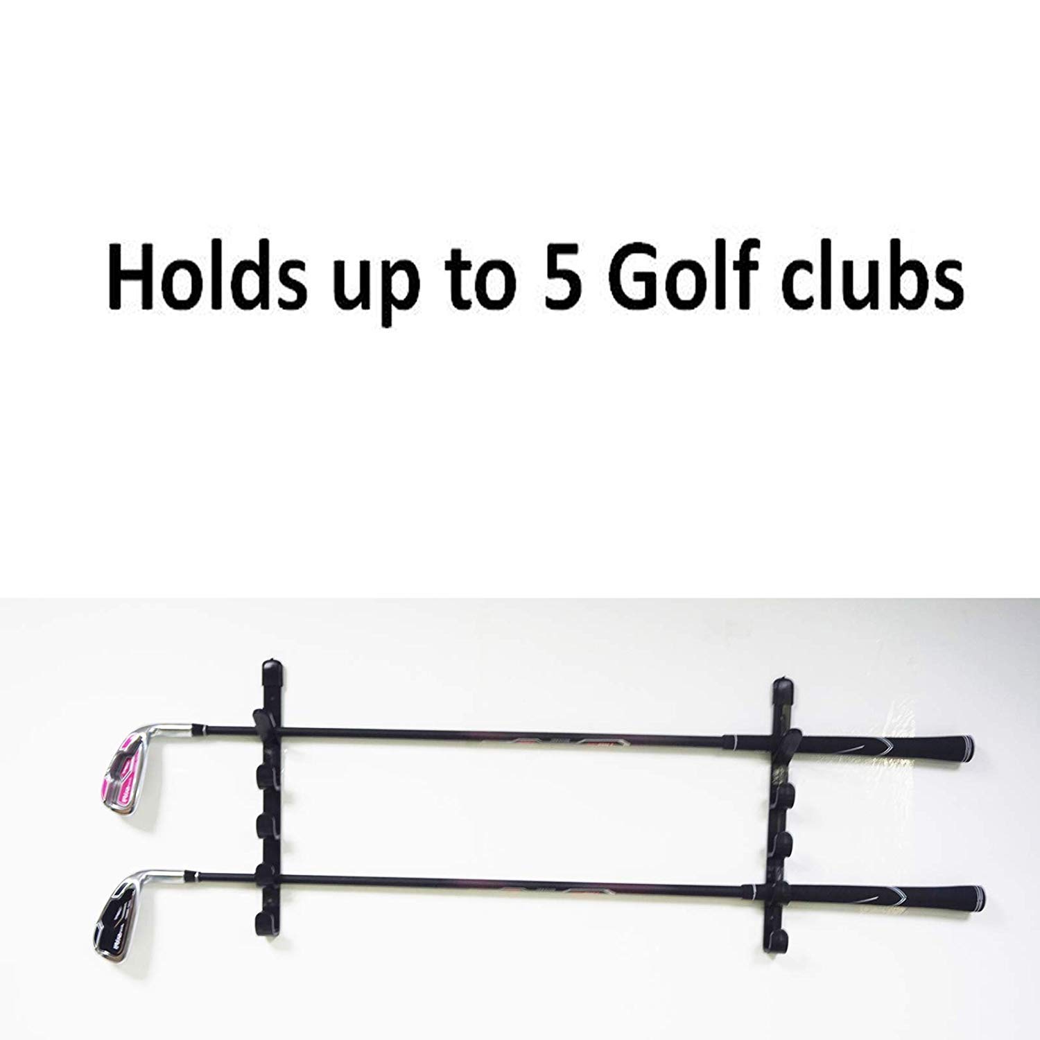 Designs 5-Club Golf Club Wall Display Rack, Horizontal Golf Club Wall Mount Bracket, Golf Club Organizers Golf Club Display Shelf Golf Club Putter Stand for Men & Women - No Golf Clubs