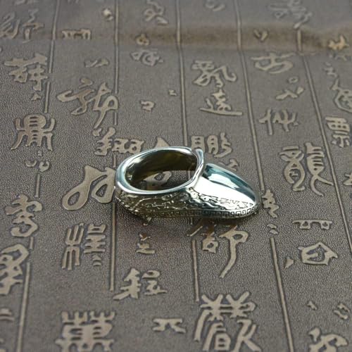 AMEYXGS Archery Thumb Ring Handmade Tibetan Silver Finger Protector Thumb Protector Ring for Outdoor Archery Hunting (19#)