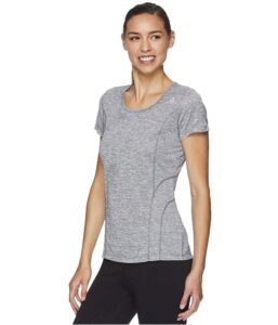 reebok womens two tone basic t-shirt, black, x-large