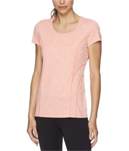 reebok womens poly marled basic t-shirt, pink, medium